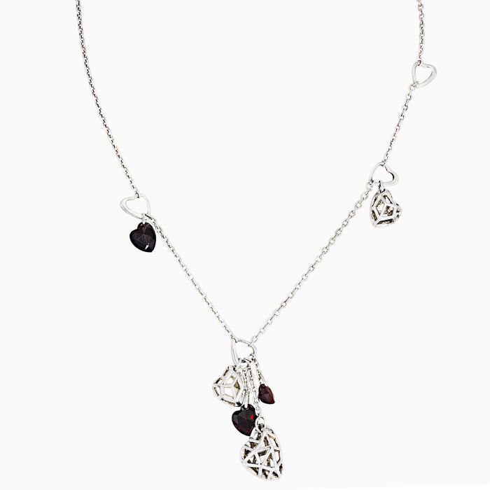 Giftsden Links Of London Sterling Silver Garnet Flutter Heart Wow Necklace 21 50 0555